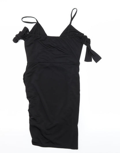 Diva Womens Black   Slip Dress  Size 6  - Ruched
