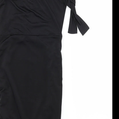 Diva Womens Black   Slip Dress  Size 6  - Ruched