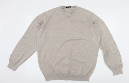 Dunnes Mens Ivory  Knit Pullover Jumper Size 2XL