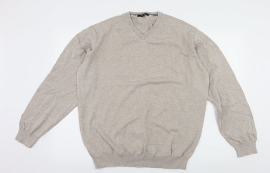 Dunnes Mens Ivory  Knit Pullover Jumper Size 2XL