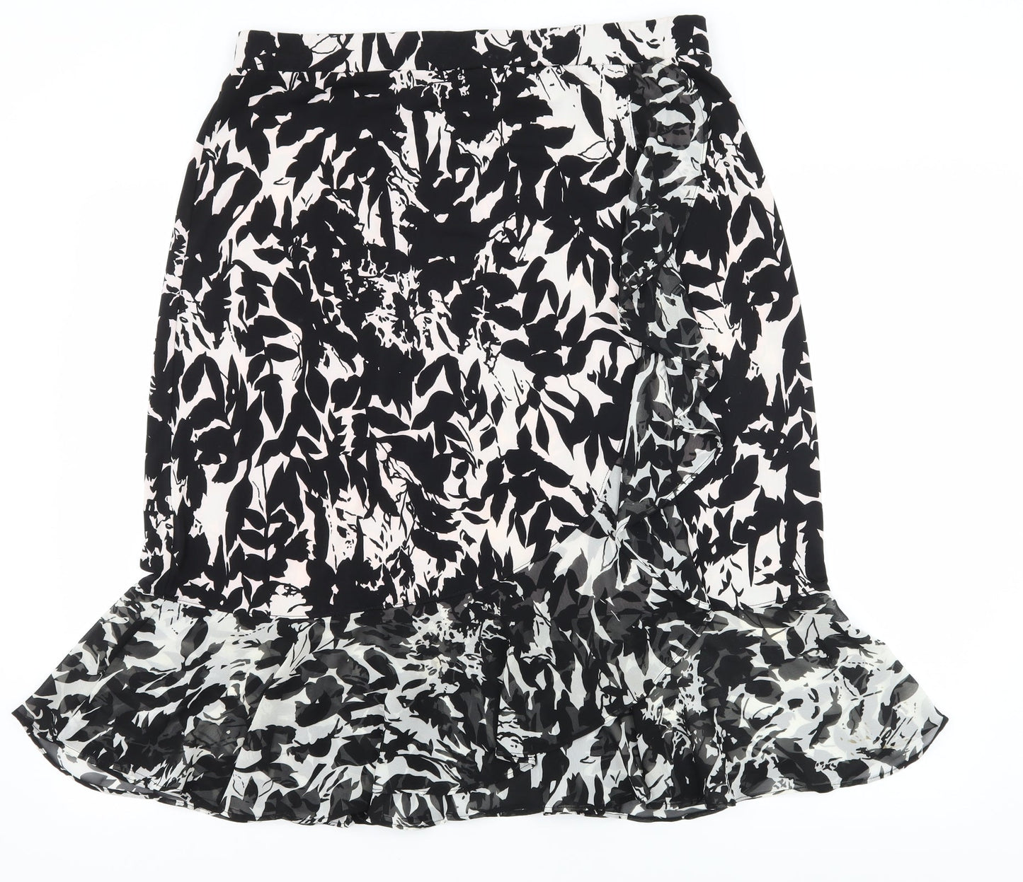 George Simonton Womens Black Floral  Flare Skirt Size M