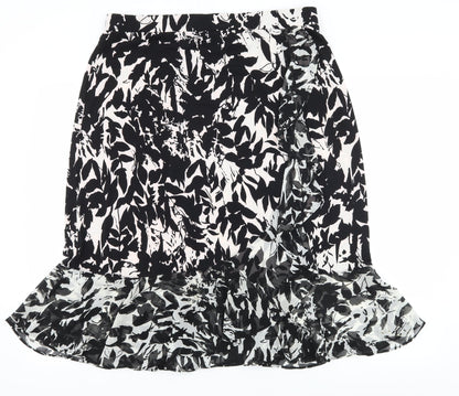 George Simonton Womens Black Floral  Flare Skirt Size M