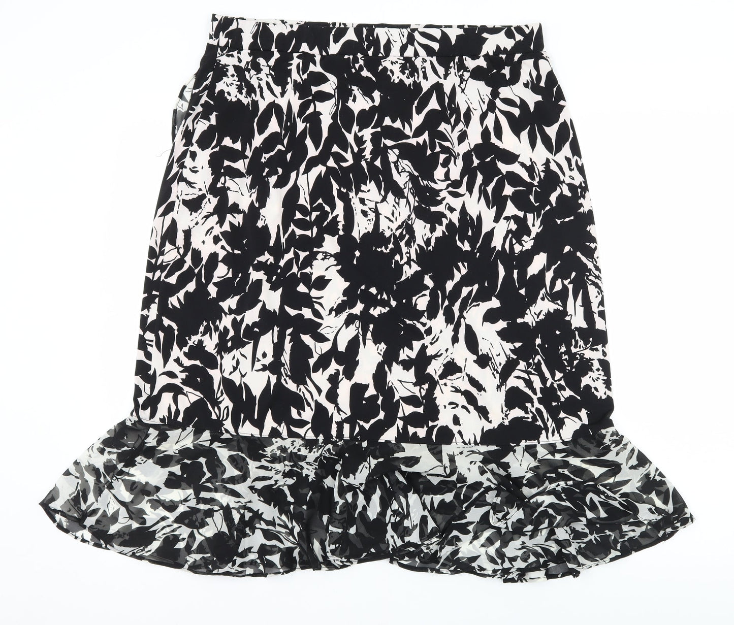 George Simonton Womens Black Floral  Flare Skirt Size M