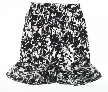 George Simonton Womens Black Floral  Flare Skirt Size M