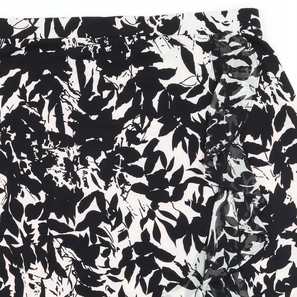 George Simonton Womens Black Floral  Flare Skirt Size M