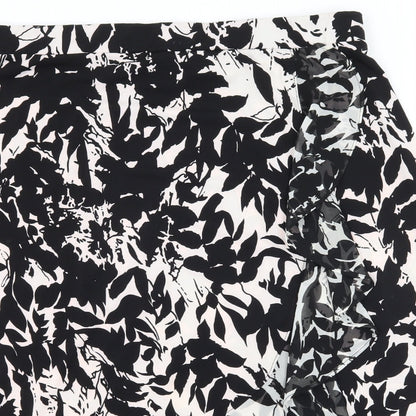 George Simonton Womens Black Floral  Flare Skirt Size M