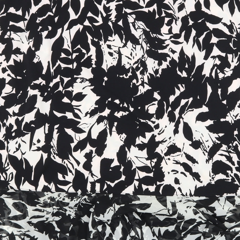George Simonton Womens Black Floral  Flare Skirt Size M