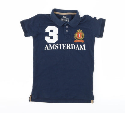 Amsterdam Sports Colletcion Boys Blue  Jersey Basic T-Shirt Size 4 Years  - Amsterdam
