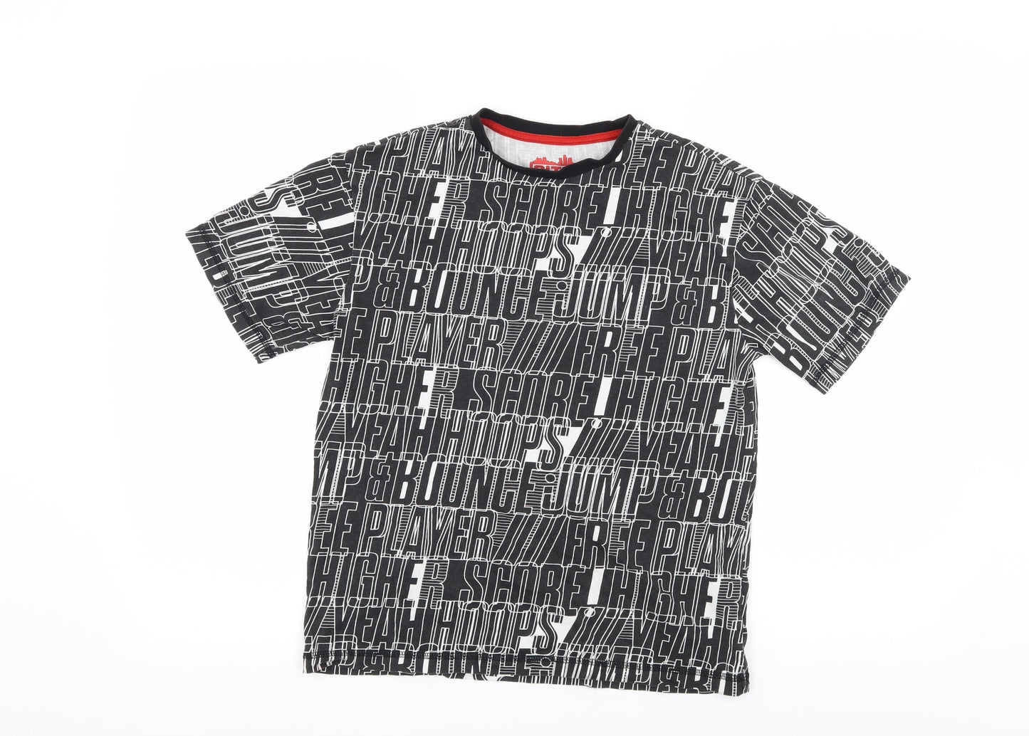 F&F Boys Black  Jersey Basic T-Shirt Size 9-10 Years  - Score