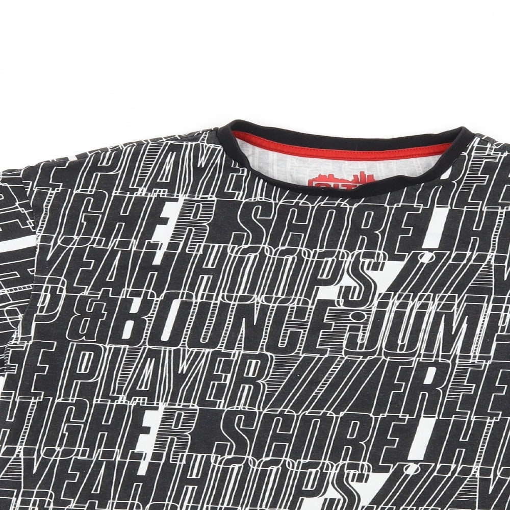F&F Boys Black  Jersey Basic T-Shirt Size 9-10 Years  - Score