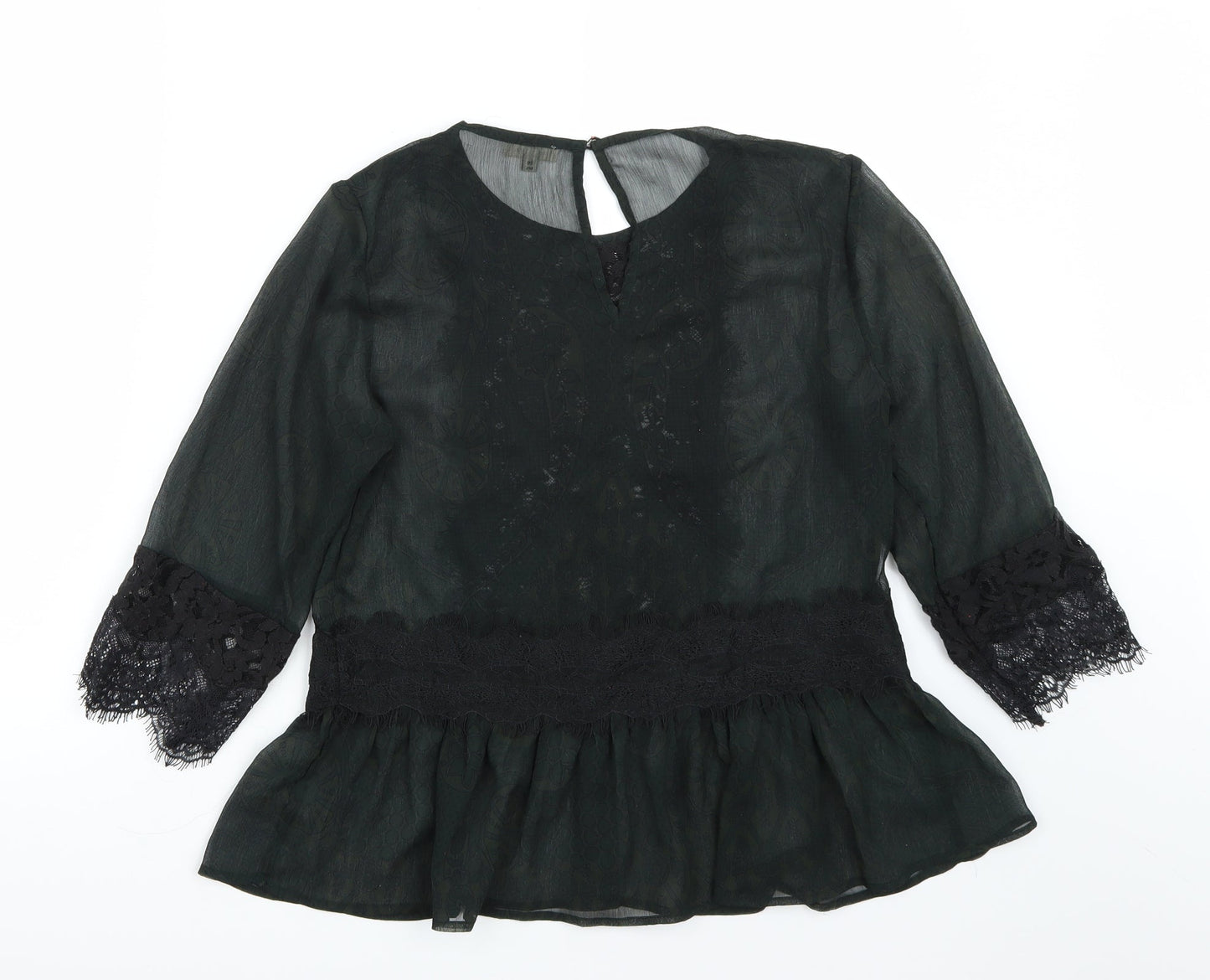 Womens UK Size 10 Riverisland Green Basic T-Shirt