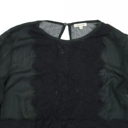 Womens UK Size 10 Riverisland Green Basic T-Shirt