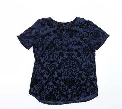 Womens UK Size 10 Dorothy Perkins Blue Basic T-Shirt