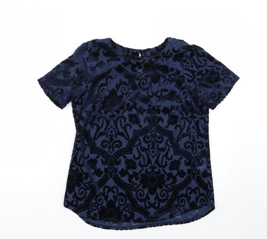 Womens UK Size 10 Dorothy Perkins Blue Basic T-Shirt