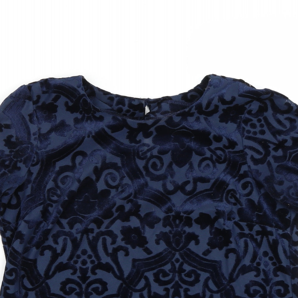 Womens UK Size 10 Dorothy Perkins Blue Basic T-Shirt