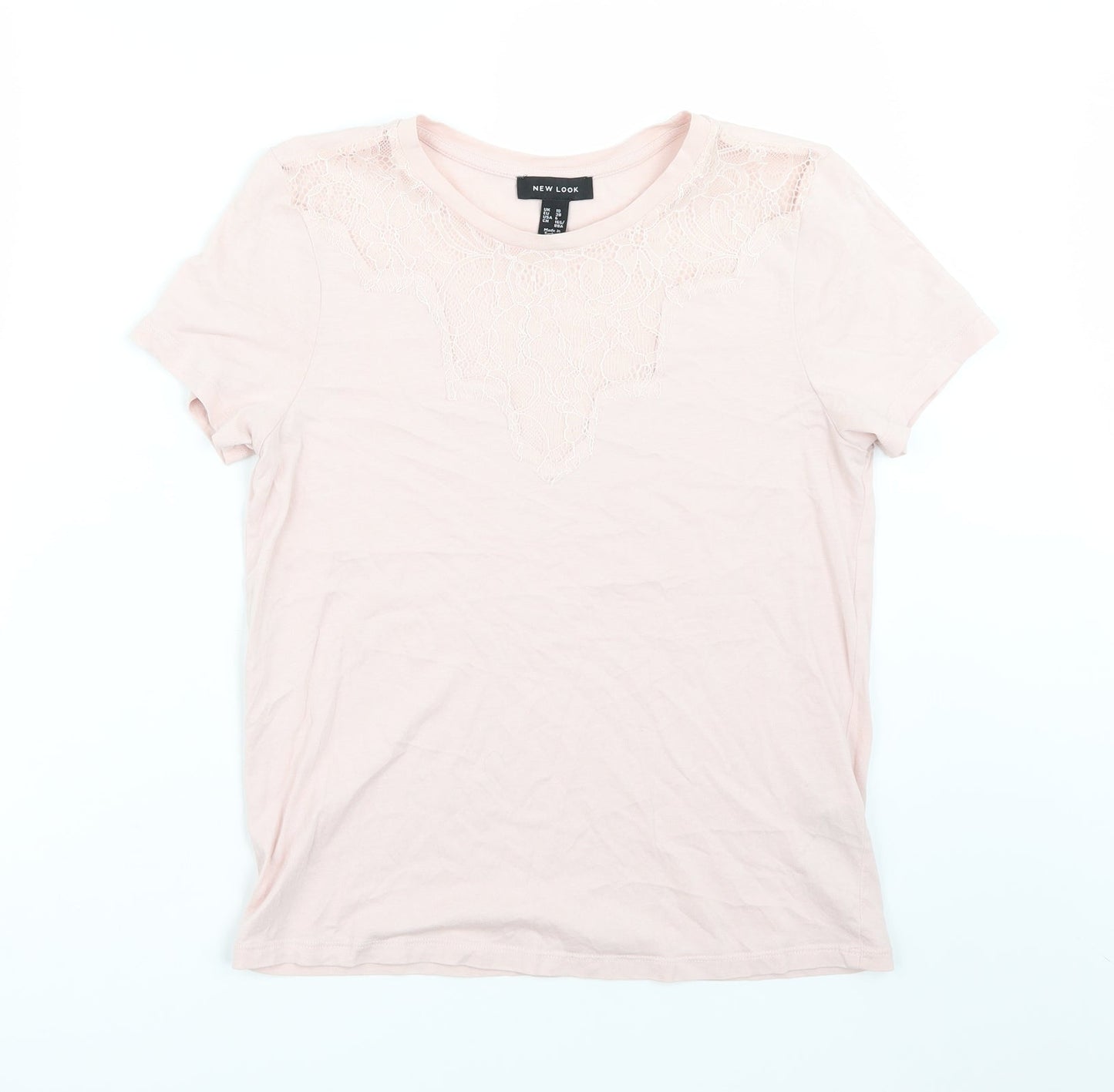 Womens UK Size 10 Newlook Pink Basic T-Shirt