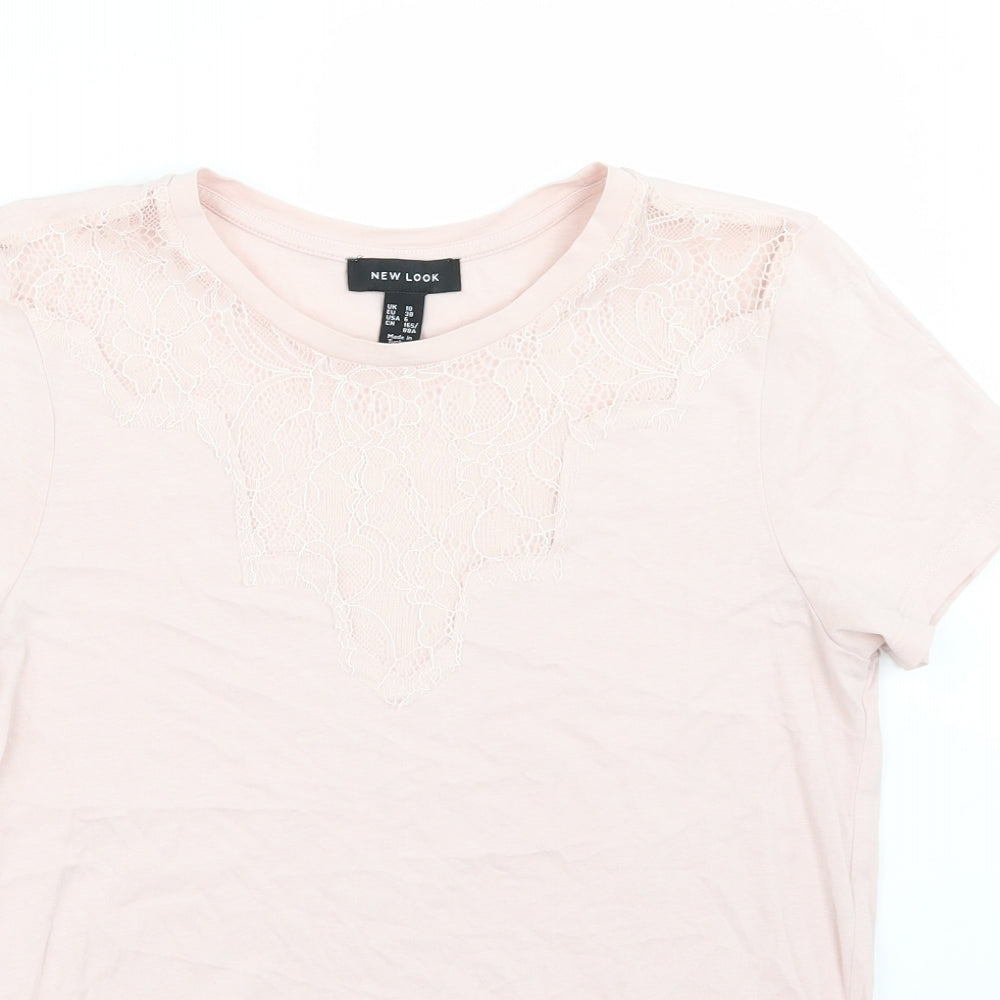 Womens UK Size 10 Newlook Pink Basic T-Shirt