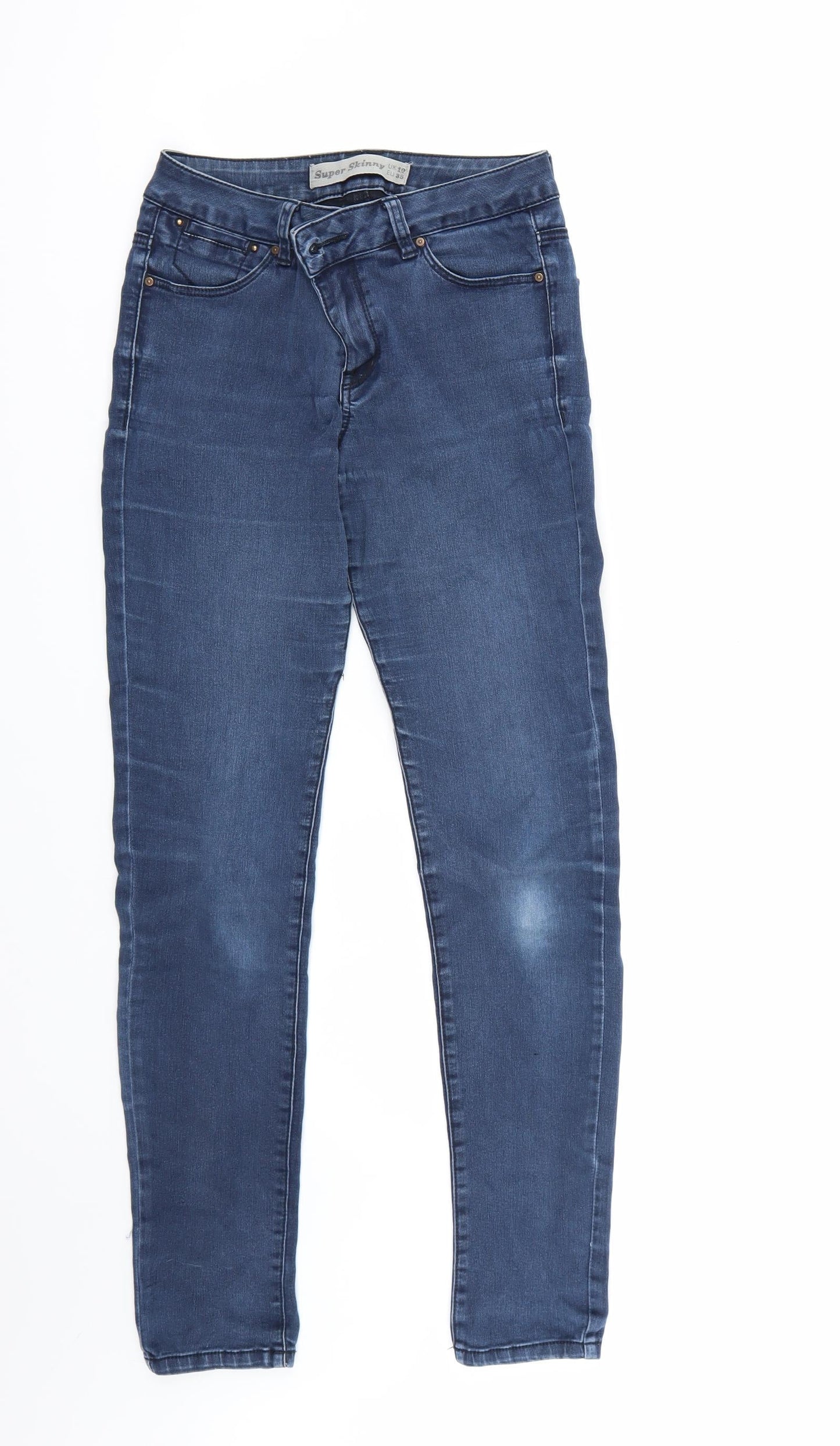 Womens UK Size 10 Preworn Regular Fit Skinny Blue Jeans