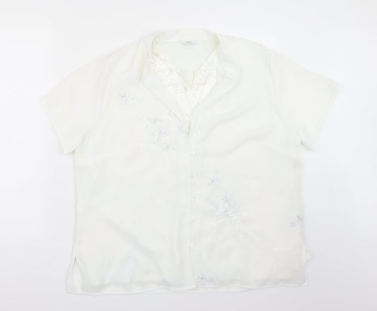 Womens UK Size 18 Marks and Spencer White Basic Button-Up