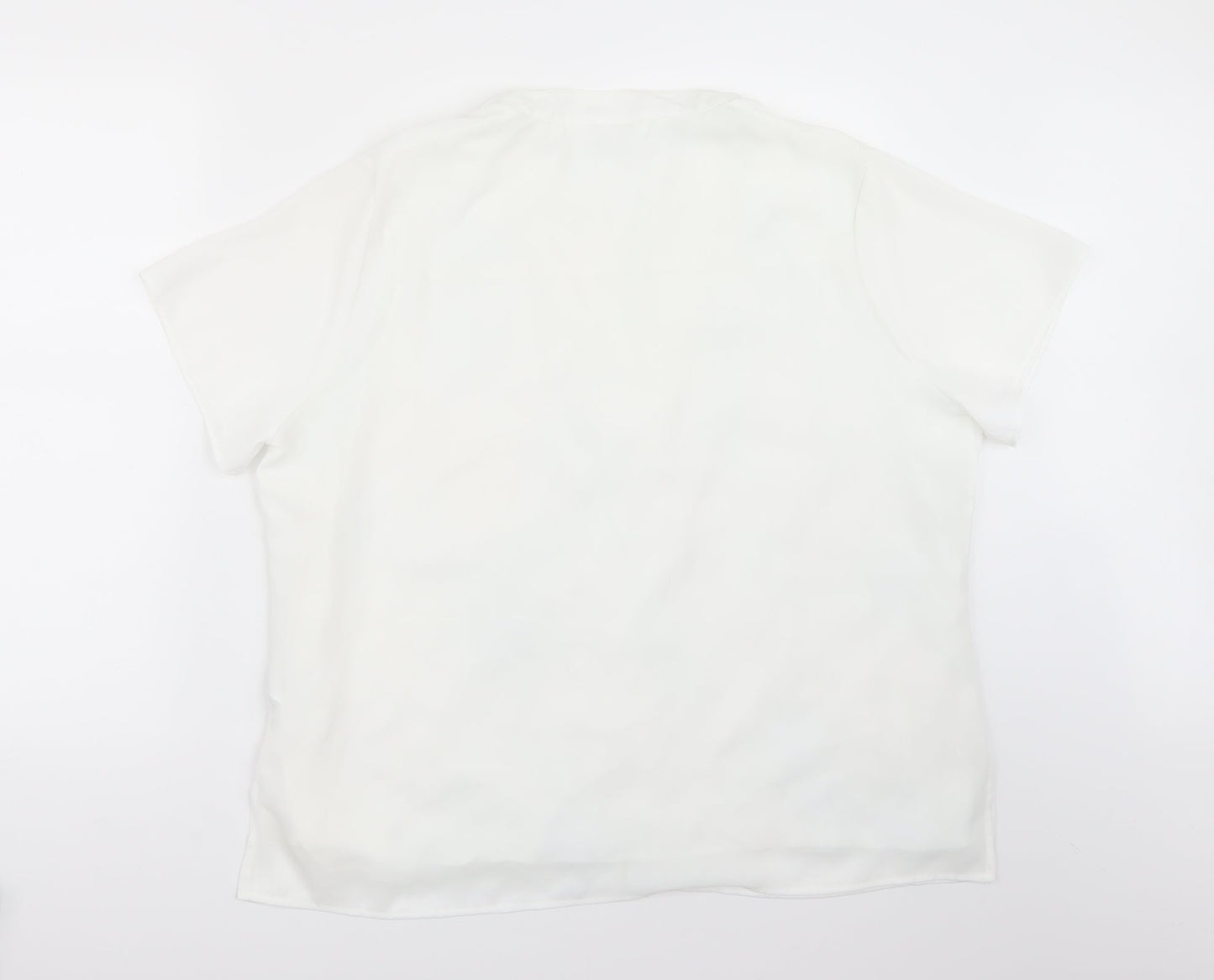 Womens UK Size 18 Marks and Spencer White Basic Button-Up