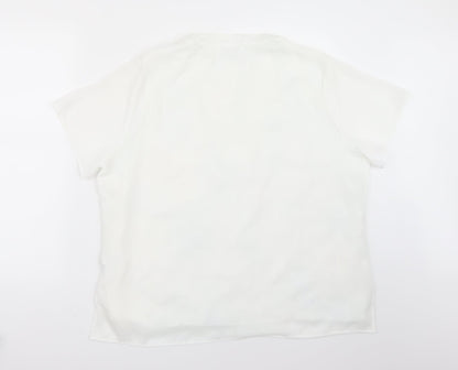 Womens UK Size 18 Marks and Spencer White Basic Button-Up