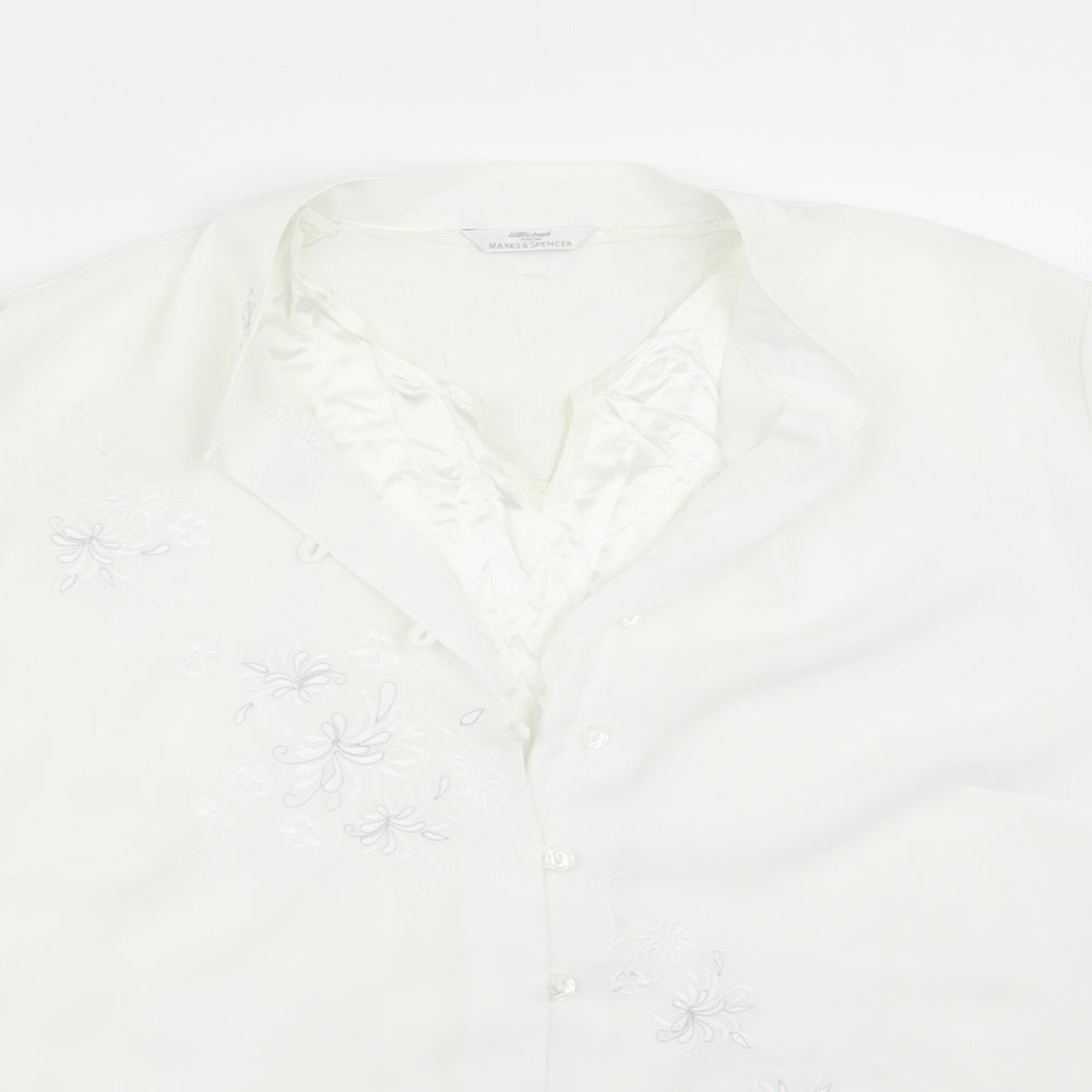 Womens UK Size 18 Marks and Spencer White Basic Button-Up