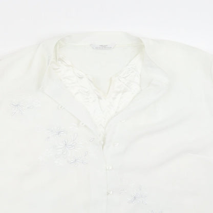 Womens UK Size 18 Marks and Spencer White Basic Button-Up