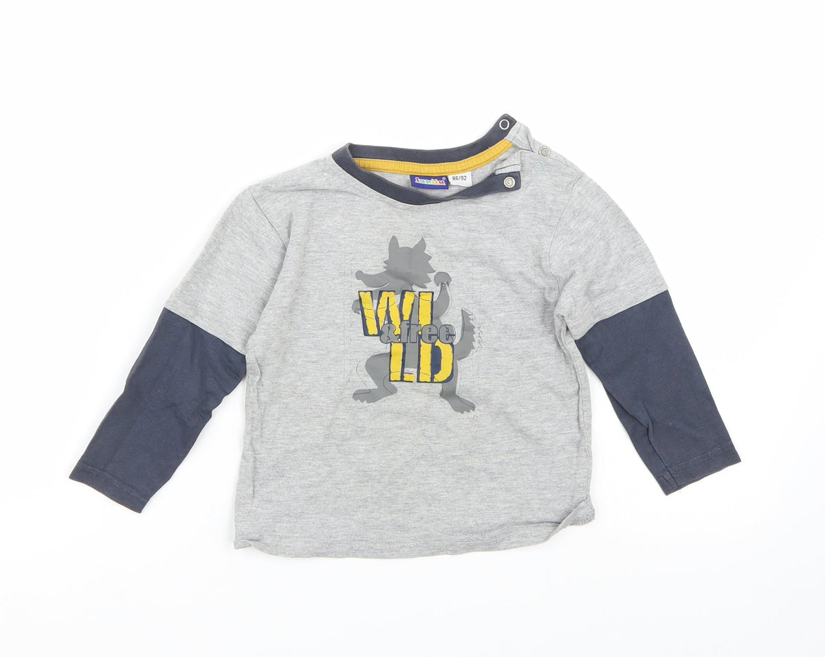 Lupilu Baby Grey   Basic T-Shirt Size 24 Months