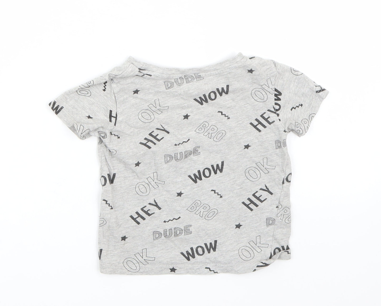Fox & bunny Boys Grey   Basic T-Shirt Size 2-3 Years