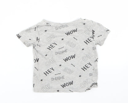 Fox & bunny Boys Grey   Basic T-Shirt Size 2-3 Years