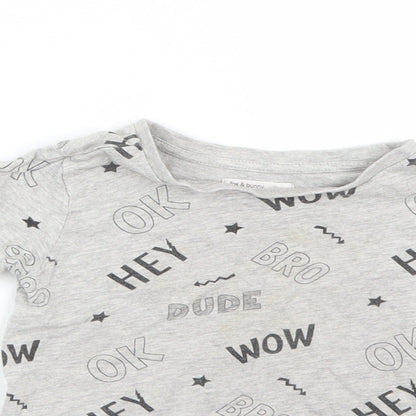 Fox & bunny Boys Grey   Basic T-Shirt Size 2-3 Years