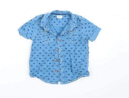 F&F Baby Blue   Basic Button-Up Size 12-18 Months