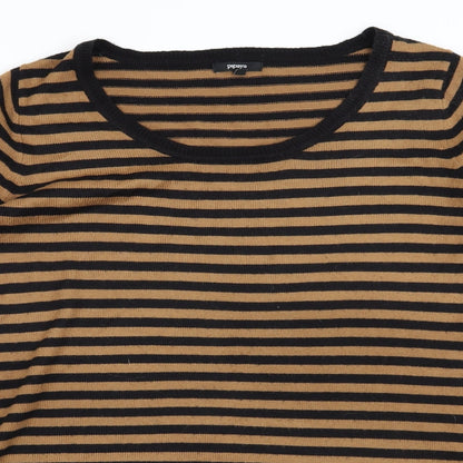 Papaya Womens Brown Striped  Pullover Jumper Size 12