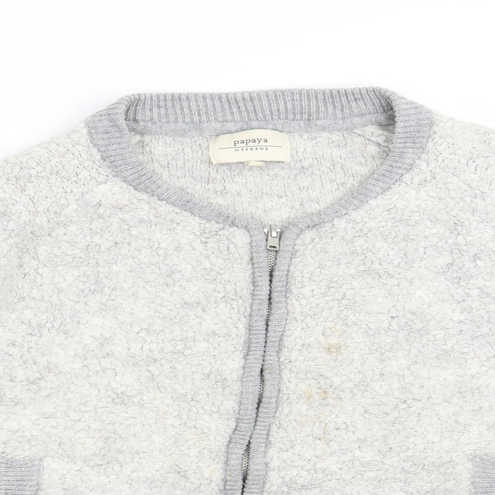 Papaya Womens Grey   Cardigan Jumper Size L
