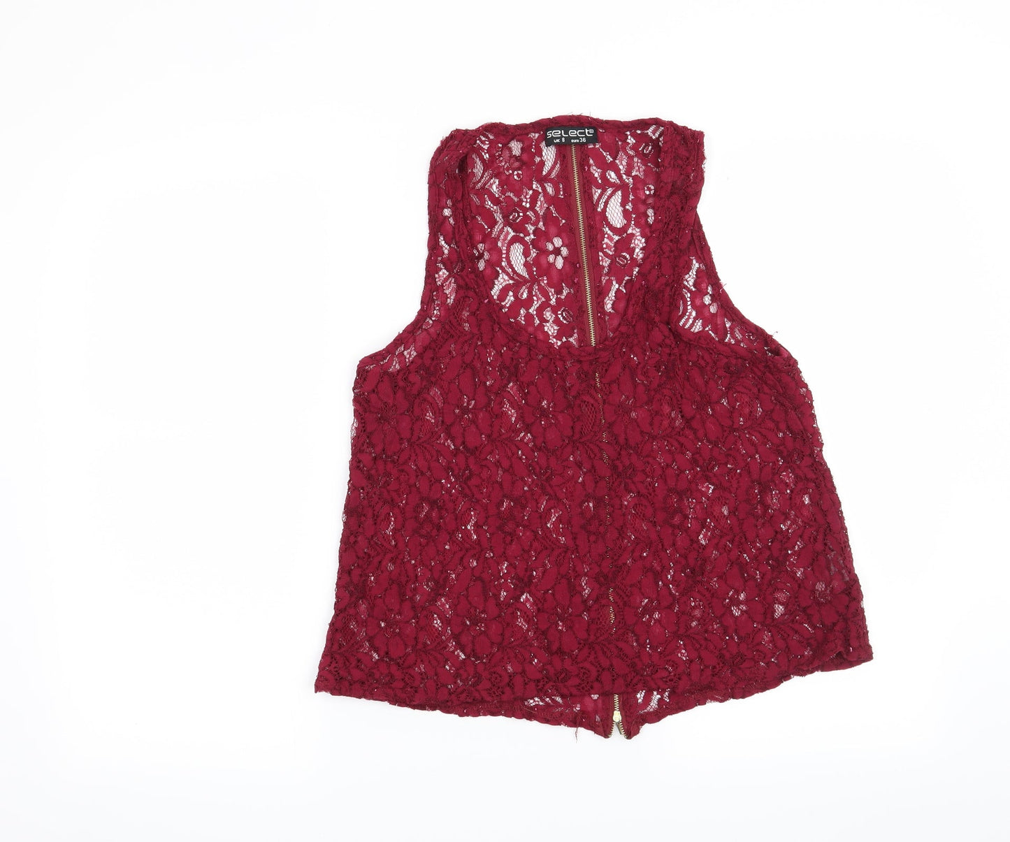 Womens UK Size 8 Select Red Basic Blouse