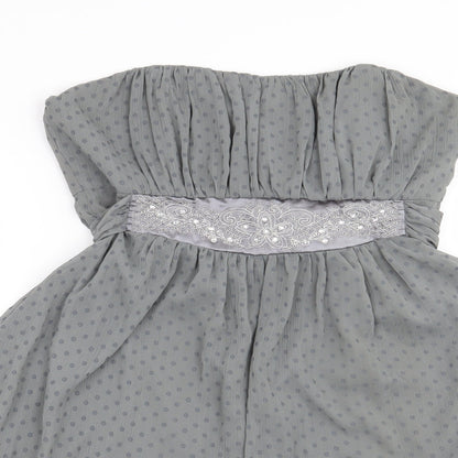 Miso Womens Grey Polka Dot  Fit & Flare  Size 10