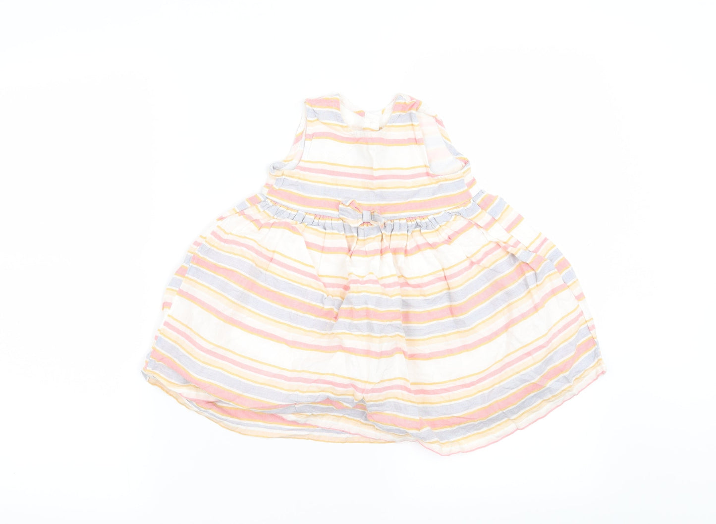 George Girls White Striped  Fit & Flare  Size 6-9 Months