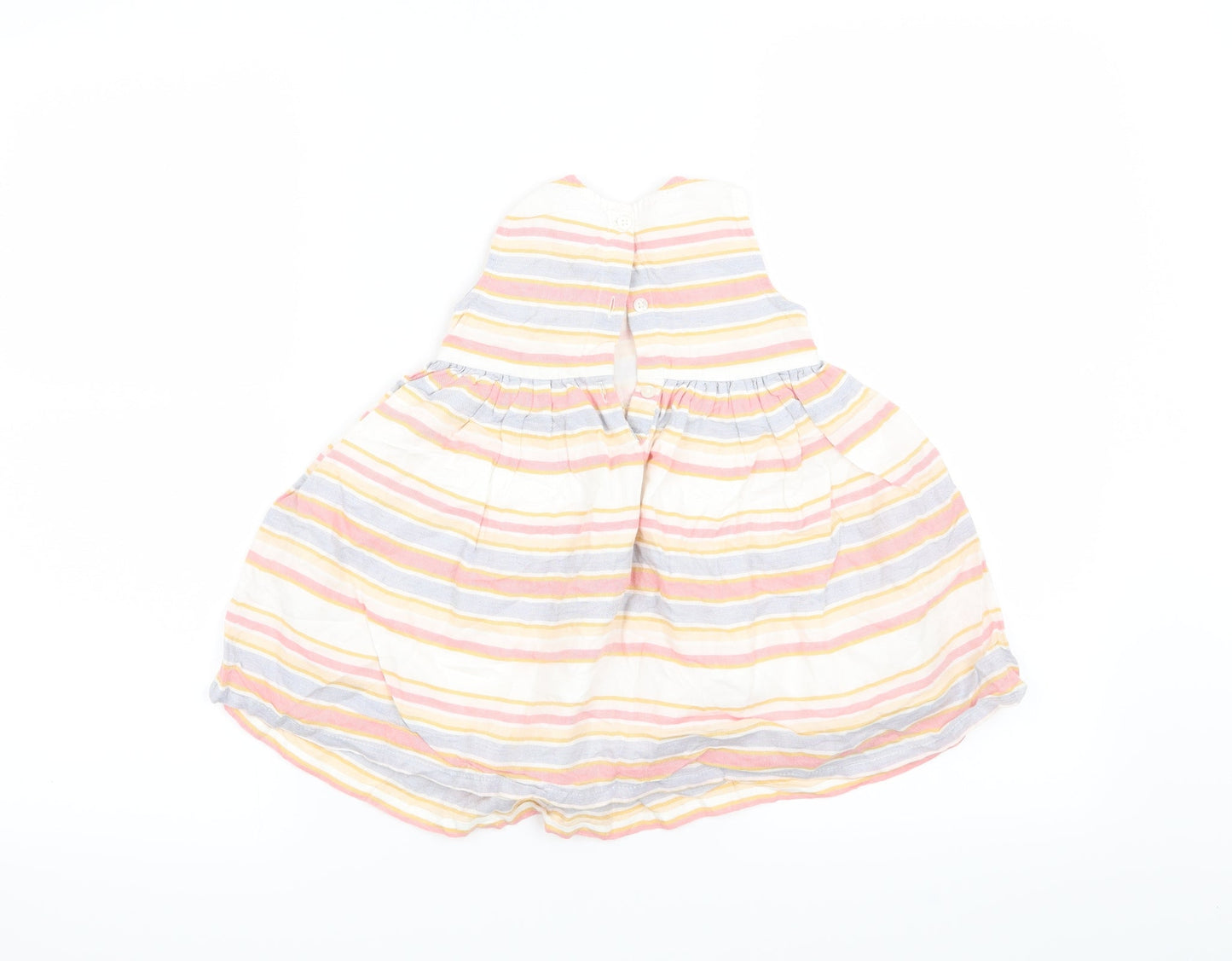 George Girls White Striped  Fit & Flare  Size 6-9 Months