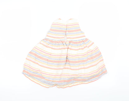 George Girls White Striped  Fit & Flare  Size 6-9 Months
