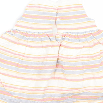 George Girls White Striped  Fit & Flare  Size 6-9 Months