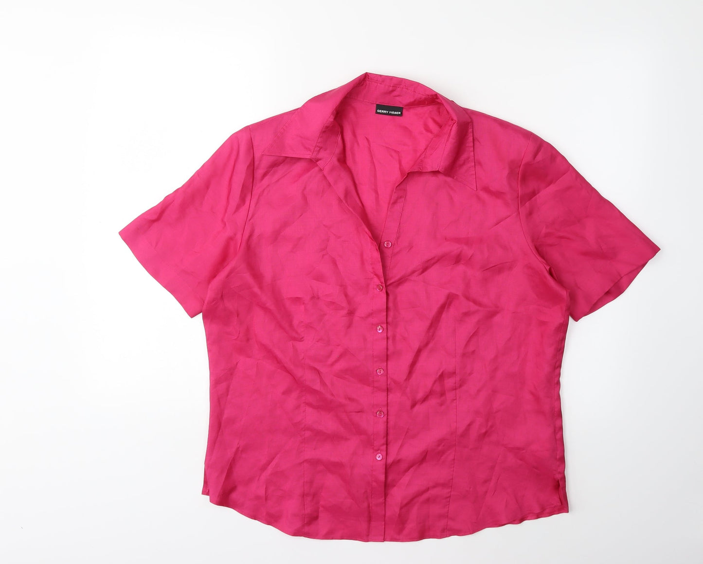 Womens UK Size 16 Gerry Weber Pink Basic Button-Up