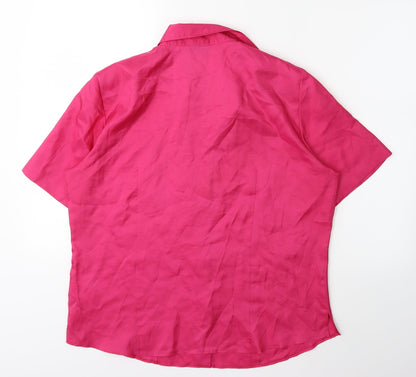 Womens UK Size 16 Gerry Weber Pink Basic Button-Up