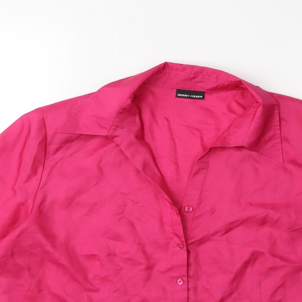 Womens UK Size 16 Gerry Weber Pink Basic Button-Up