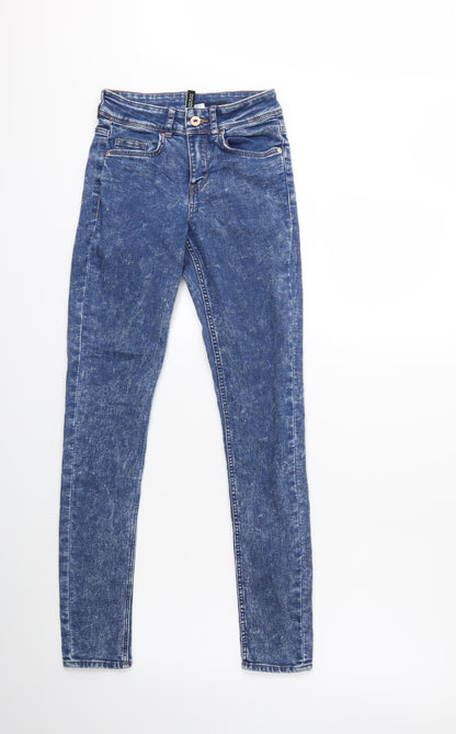 Womens UK Size 8 H&M Regular Fit Skinny Blue Jeans