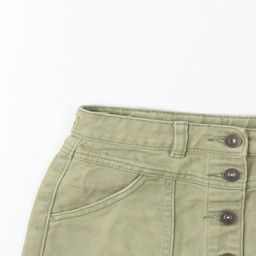 George Girls Green  Denim Mini Skirt Size 6-7 Years