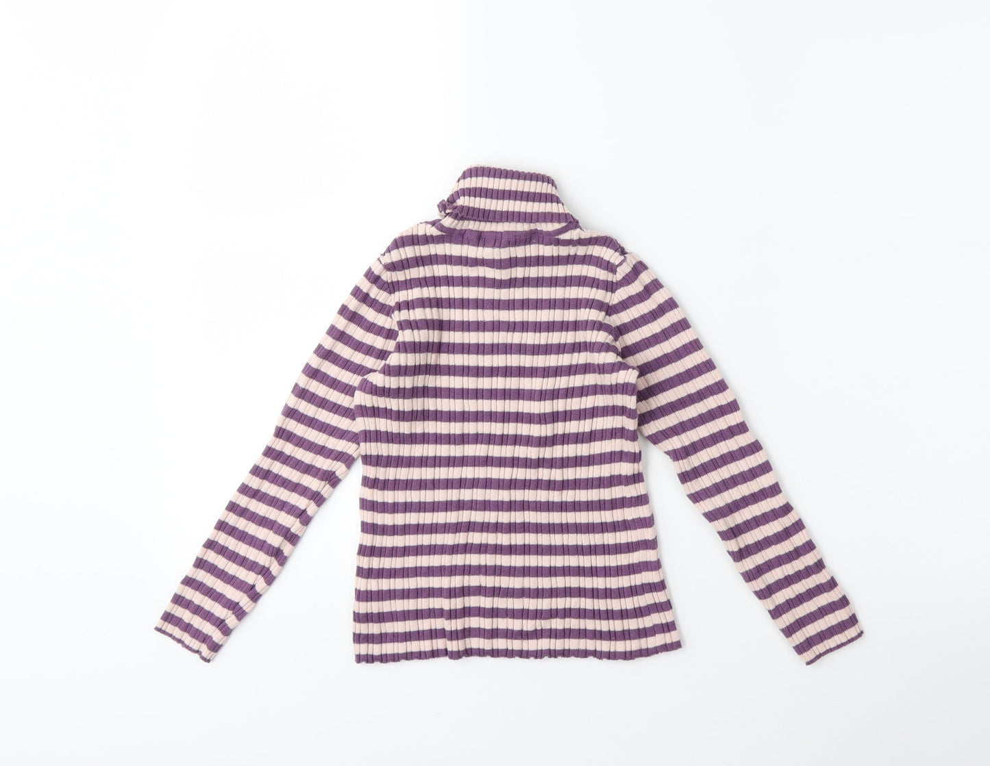 Nutmeg Girls Pink Striped Knit Pullover Jumper Size 7-8 Years