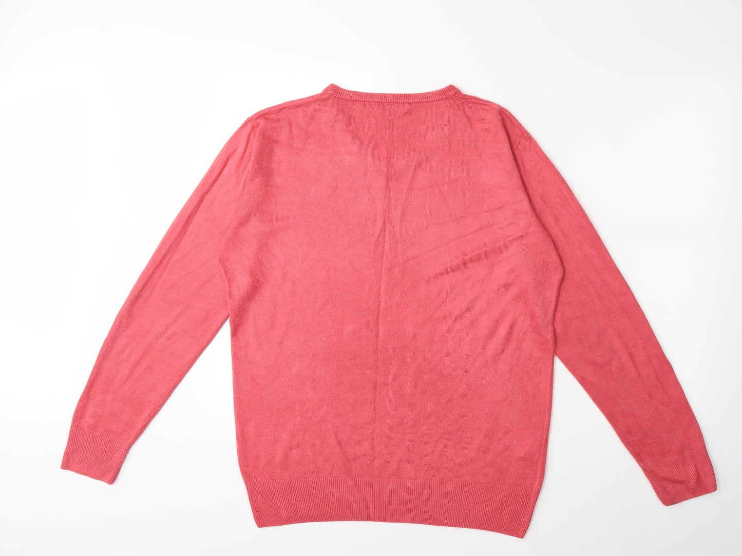 Easy Mens Pink  Knit Pullover Jumper Size M