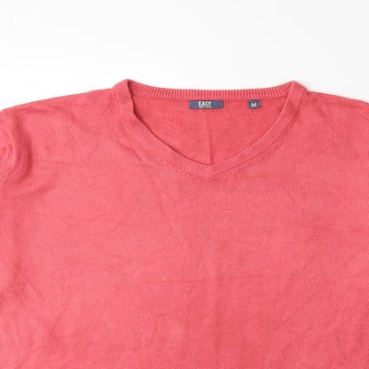 Easy Mens Pink  Knit Pullover Jumper Size M