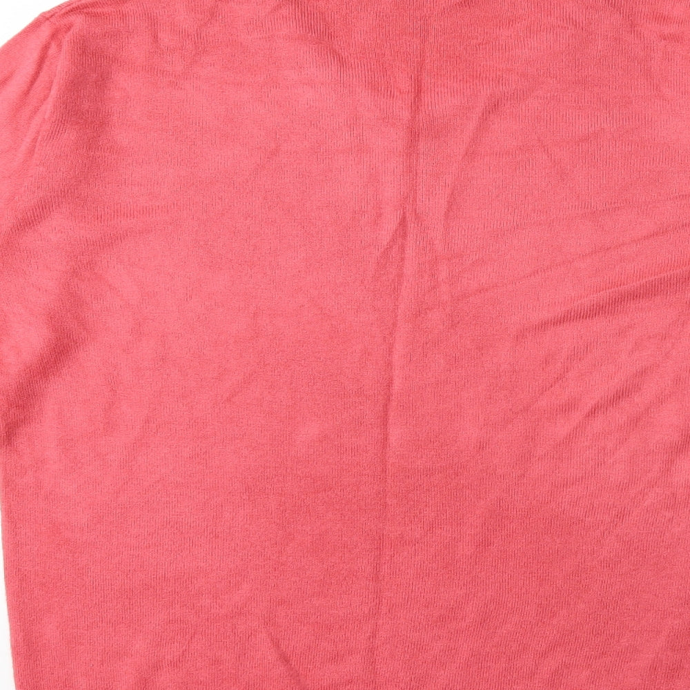 Easy Mens Pink  Knit Pullover Jumper Size M