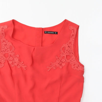 Womens UK Size 10 DUNNES Orange Basic Blouse